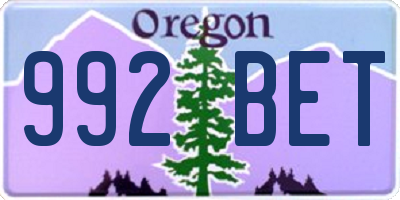 OR license plate 992BET