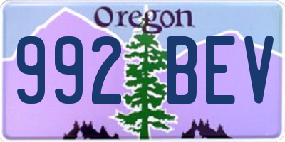 OR license plate 992BEV