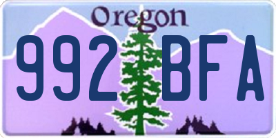 OR license plate 992BFA