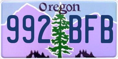 OR license plate 992BFB