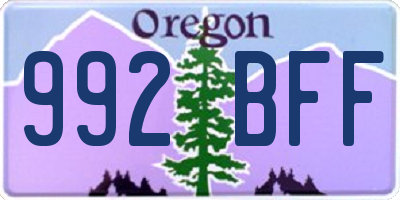 OR license plate 992BFF
