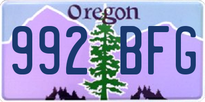 OR license plate 992BFG