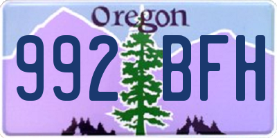 OR license plate 992BFH