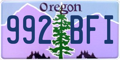 OR license plate 992BFI