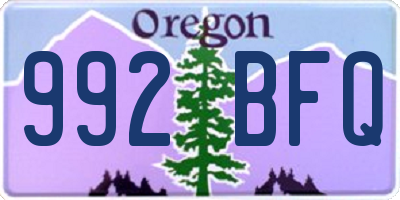OR license plate 992BFQ