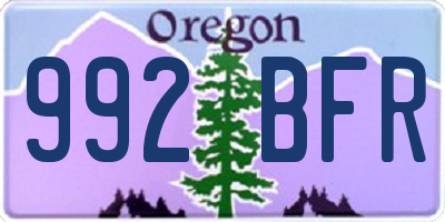 OR license plate 992BFR