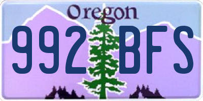 OR license plate 992BFS