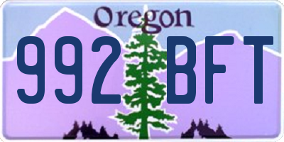 OR license plate 992BFT