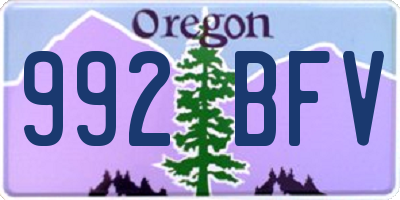 OR license plate 992BFV