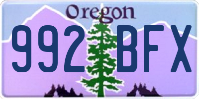 OR license plate 992BFX