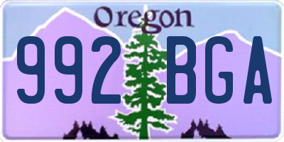 OR license plate 992BGA