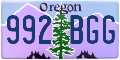OR license plate 992BGG