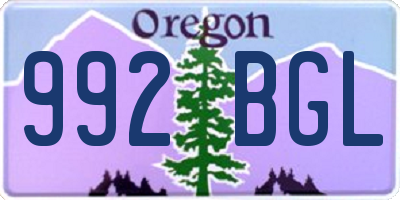 OR license plate 992BGL