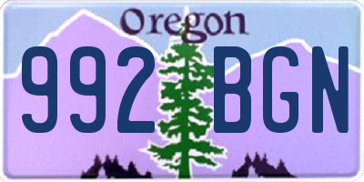 OR license plate 992BGN