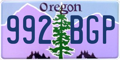OR license plate 992BGP