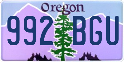 OR license plate 992BGU