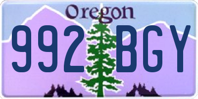 OR license plate 992BGY