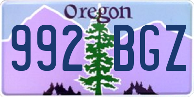 OR license plate 992BGZ