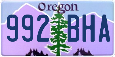 OR license plate 992BHA