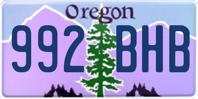 OR license plate 992BHB
