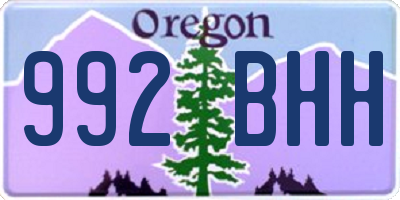 OR license plate 992BHH