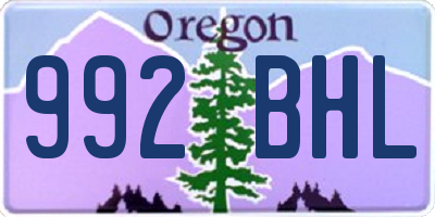 OR license plate 992BHL