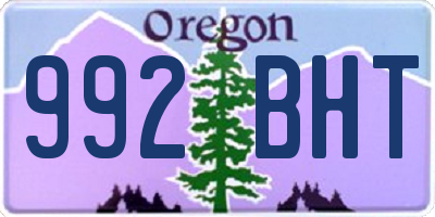 OR license plate 992BHT