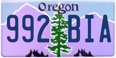 OR license plate 992BIA