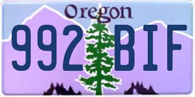 OR license plate 992BIF