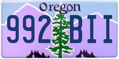 OR license plate 992BII