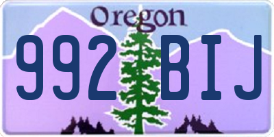 OR license plate 992BIJ