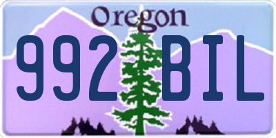 OR license plate 992BIL