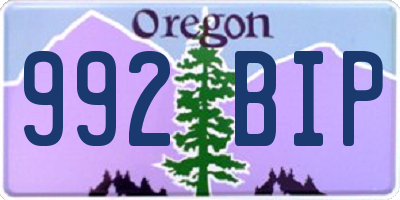 OR license plate 992BIP