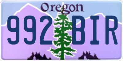 OR license plate 992BIR