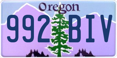 OR license plate 992BIV