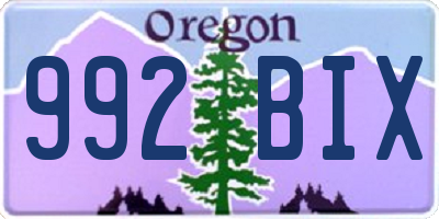 OR license plate 992BIX