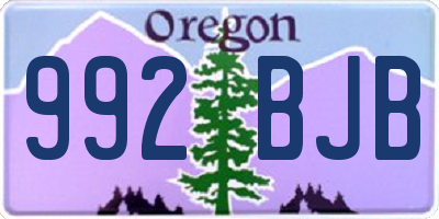 OR license plate 992BJB