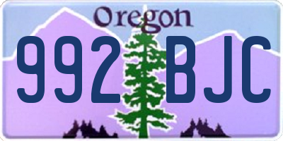 OR license plate 992BJC