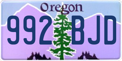 OR license plate 992BJD