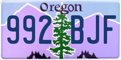 OR license plate 992BJF
