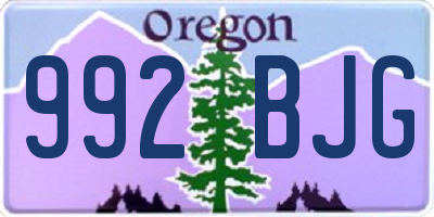OR license plate 992BJG