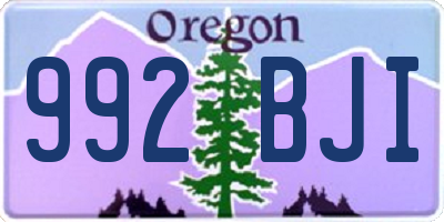 OR license plate 992BJI