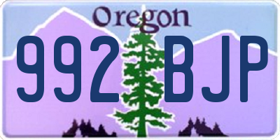 OR license plate 992BJP