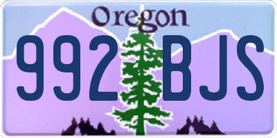 OR license plate 992BJS