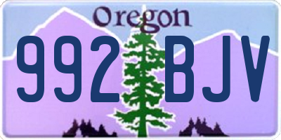 OR license plate 992BJV