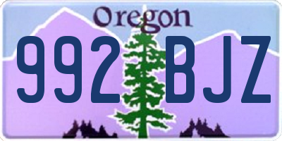 OR license plate 992BJZ