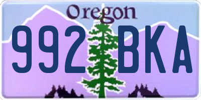 OR license plate 992BKA