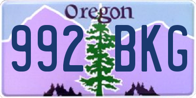 OR license plate 992BKG