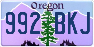 OR license plate 992BKJ