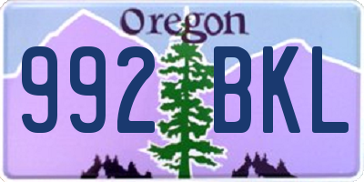 OR license plate 992BKL